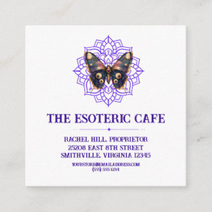 Cartão De Visita Quadrado Mama negra e roxa