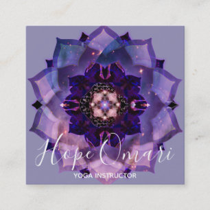 Cartão De Visita Quadrado Mandala de Meditação Dream Lotus