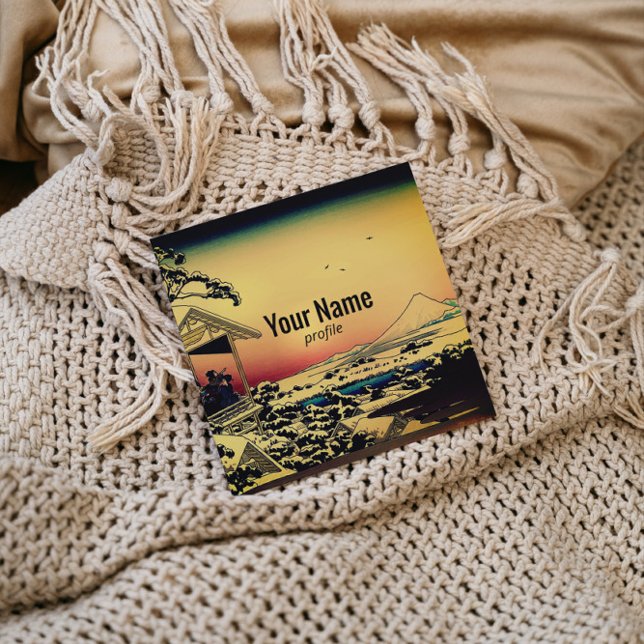 Cartão De Visita Quadrado Manhã de inverno no Monte Fuji (Criador carregado)