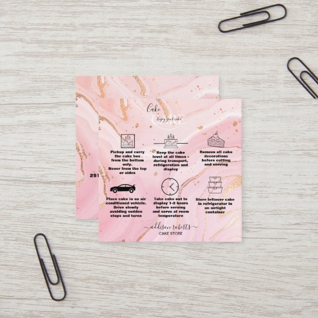 Cartão De Visita Quadrado Manipulação Dourada de Aquarela Moderna (Frente/Verso In Situ)