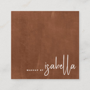 Cartão De Visita Quadrado Manuscrito Minimalista Artista Moderno Queimado Si