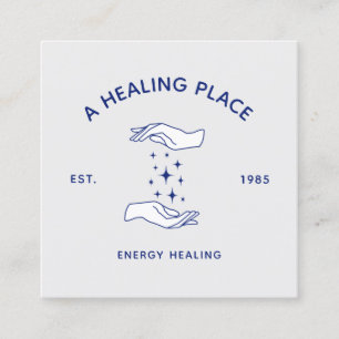 Cartão De Visita Quadrado Mãos do profissional do aquecedor de energia Reik