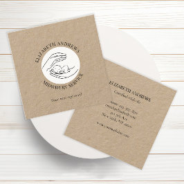 Cartão De Visita Quadrado Mãos segurando um bebê simples-moderno