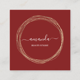 Cartão De Visita Quadrado Maqueamento de beleza profissional Logotipo de Our