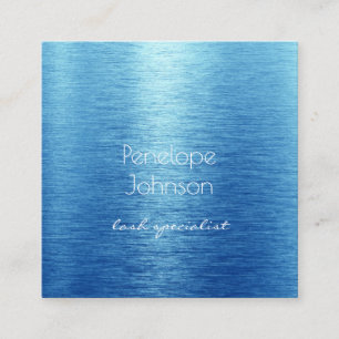 Cartão De Visita Quadrado Maquiagem Artista Azul Esmagado Glam