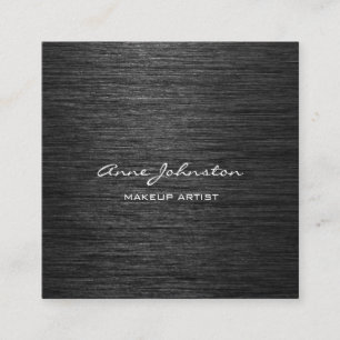 Cartão De Visita Quadrado Maquiagem - Artista Preto - Lâmpada