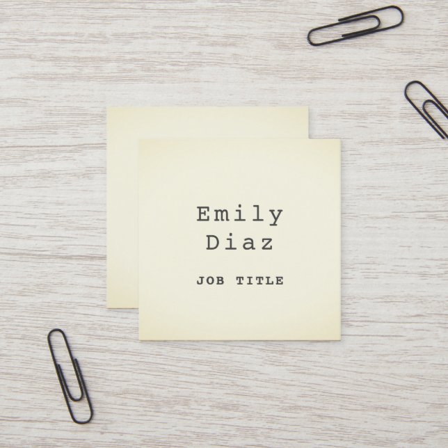 Cartão De Visita Quadrado Máquina de Escrever Offwhite (Frente/Verso In Situ)