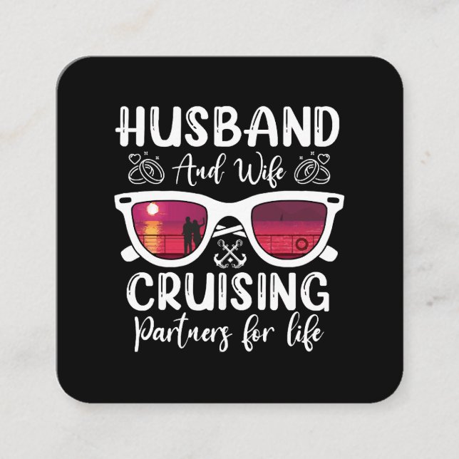 Cartão De Visita Quadrado Marido Esposa Cruzando Parceiros para a Vida (Frente)