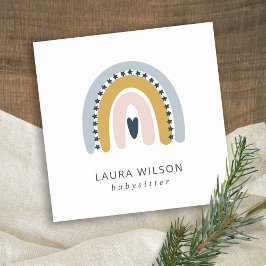 CARTÃO DE VISITA QUADRADO MARINHO BLUSH OCHRE SCANDI HEART RAINBOYSITTER