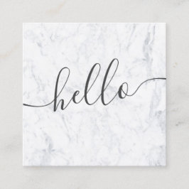 Cartão De Visita Quadrado Mármore branco elegante profissional moderno olá!