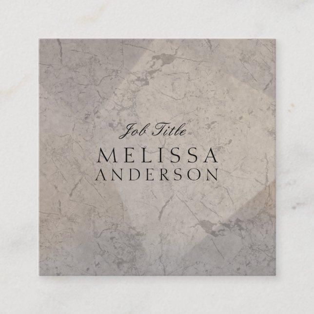 Cartão De Visita Quadrado Mármore elegante moderno profissional (Frente)