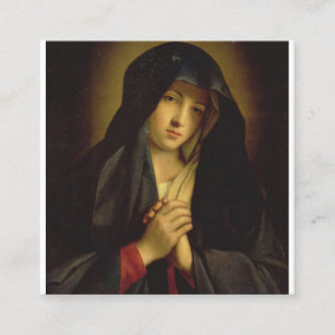 Cartão De Visita Quadrado Mary Mãe De Jesus - A Madona Triste
