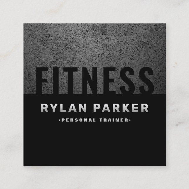 Cartão De Visita Quadrado Masculina escura grossa moderna (Frente)