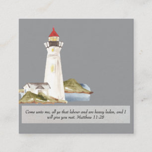 Cartão De Visita Quadrado Mateus 11:28 Farol
