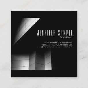 Cartão De Visita Quadrado Matriz UV da Arquitetura Profissional de Luxo