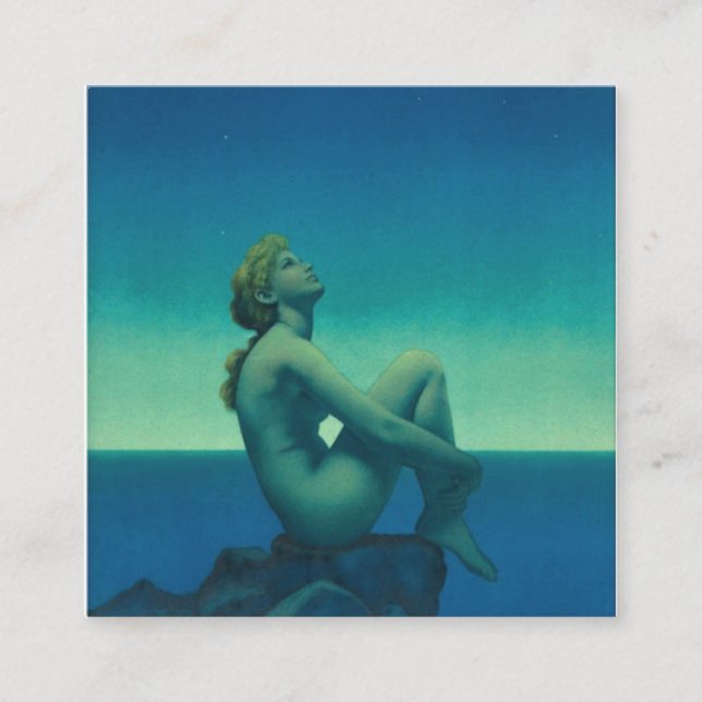 Cartão De Visita Quadrado Maxfield Parrish Stars (Frente)