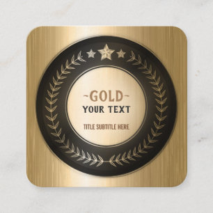 Cartão De Visita Quadrado MEDALHA DIY IMPRESSÃO PERSONALIZADA Ouro #1 Campeã