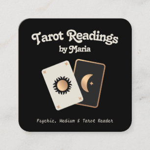 Cartão De Visita Quadrado Média Psicológica do Leitor de Placas Tarot