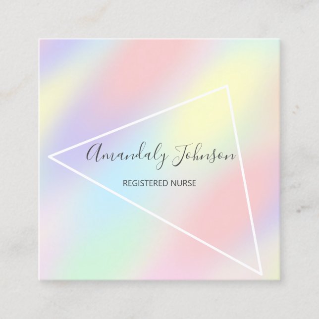 Cartão De Visita Quadrado Médico de Saúde da Enfermeira Registrado (Frente)