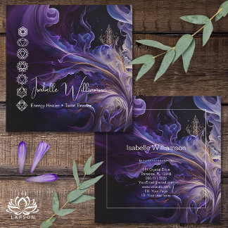Cartão De Visita Quadrado Meditação de Yoga por Ametist Chakras Reiki