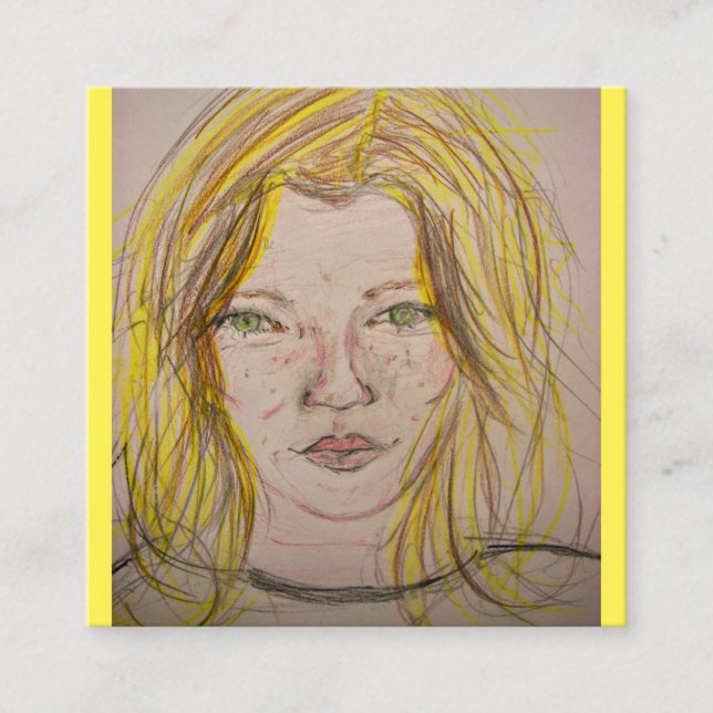 Cartão De Visita Quadrado Menina Modelo (Frente)