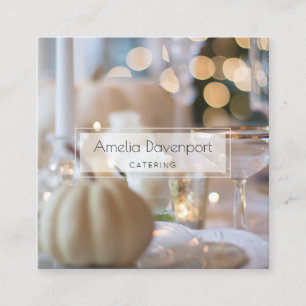 Cartão De Visita Quadrado Mesa Clássica com a Configuração do Local do Rico