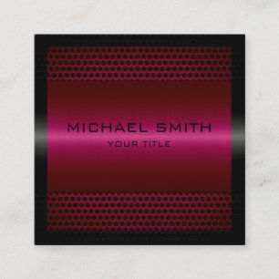 Cartão De Visita Quadrado Metal inoxidável marrom elegante feito sob