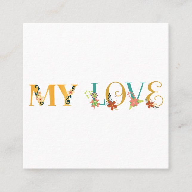 Cartão De Visita Quadrado Meu amor (Frente)