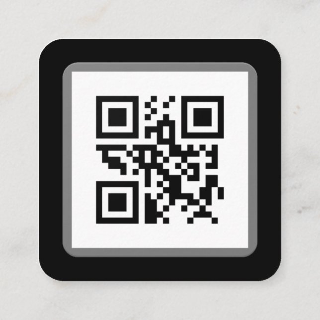 Cartão De Visita Quadrado Mídia social de código QR personalizado mínimo mod (Verso)