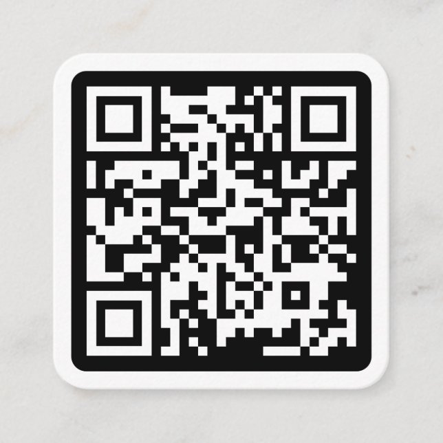 Cartão De Visita Quadrado Mídia social de código QR personalizado mínimo mod (Frente)