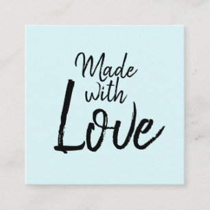 Cartão De Visita Quadrado Mídia social moderna e azul feita à mão