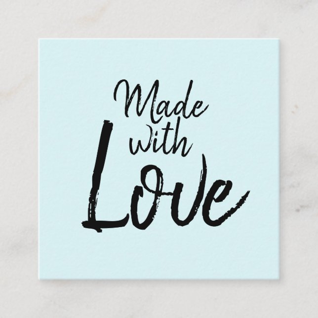 Cartão De Visita Quadrado Mídia social moderna e azul feita à mão (Frente)