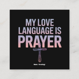 Cartão De Visita Quadrado Minha Linguagem De Amor É Oração Jesus Design Cris