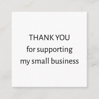 Cartão De Visita Quadrado Minimal Small Business Thank You Business Card