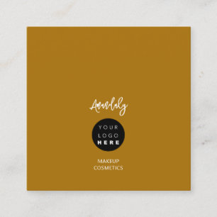 Cartão De Visita Quadrado Minimalismo de tom terrestre do código QR