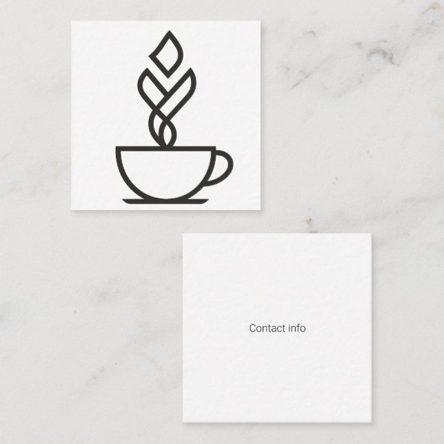 Cartão De Visita Quadrado Minimalist Coffee Square Business Cards (Frente/Verso)
