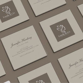 Cartão De Visita Quadrado Minimalist Neutral Beige Beauty Square 