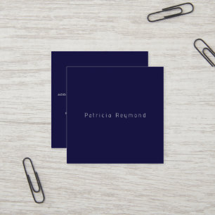 Cartão De Visita Quadrado Minimalista azul-fundo simples