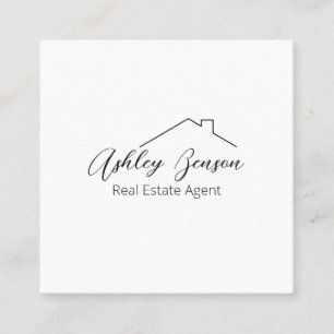 Cartão De Visita Quadrado Minimalista   Quadrado   Código QR