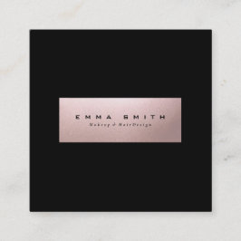 Cartão De Visita Quadrado Minimalista quadrado Dourado do rosa moderno
