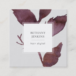 Cartão De Visita Quadrado Mínimo de Folha Moderna