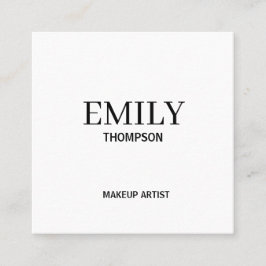 Cartão De Visita Quadrado Mínimo de preto branco-preto