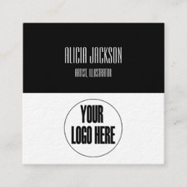 Cartão De Visita Quadrado Mínimo Geométrico do Logotipo de Bloco de Cor Bran