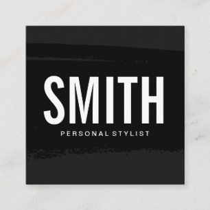 Cartão De Visita Quadrado Mínimo Lux Executivo Preto Esmagado