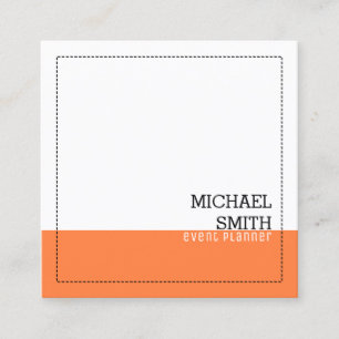 Cartão De Visita Quadrado Mínimo Profissional - Moderna Manga Branca Tango