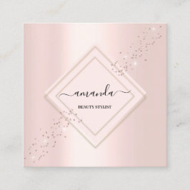 Cartão De Visita Quadrado Mínimo Profissional - Rosa Rosa Rosa Rosa Mole