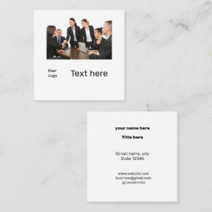 CARTÃO DE VISITA QUADRADO MÍNIMO SIMPLES ADICIONE O TEXTO PERSONALIZADO DO L