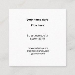 CARTÃO DE VISITA QUADRADO MÍNIMO SIMPLES ADICIONE O TEXTO PERSONALIZADO DO L
