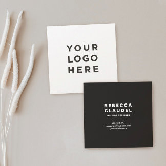 Cartão De Visita Quadrado Mínimo simples do logotipo da sua empresa