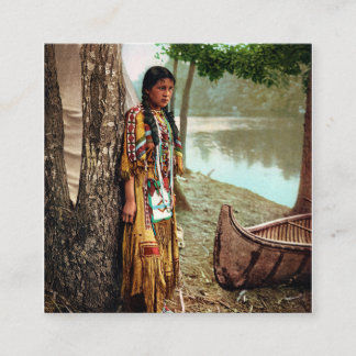 Cartão De Visita Quadrado Minnehaha - Americano Nativo Hiawatha 1904